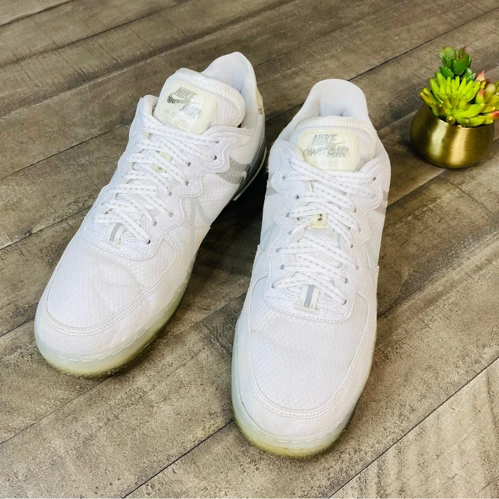 Nike Air Force 1 React QS 'White Ice' Men’s Sneakers Size 12 - Picture 3 of 8